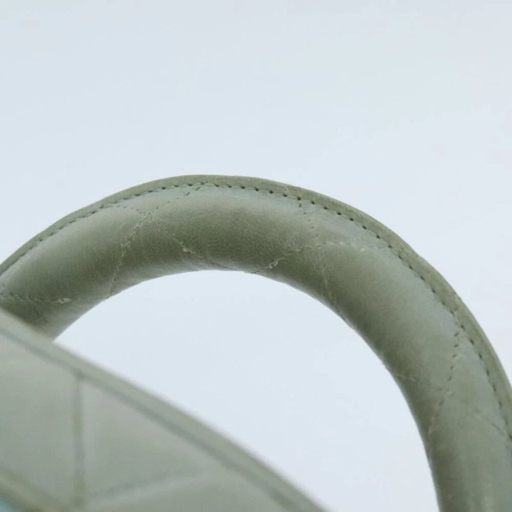 CHANEL Matelasse Vanity Cosmetic Pouch Lamb Skin Blue Gold CC Auth yk15445 - Picture 14 of 16